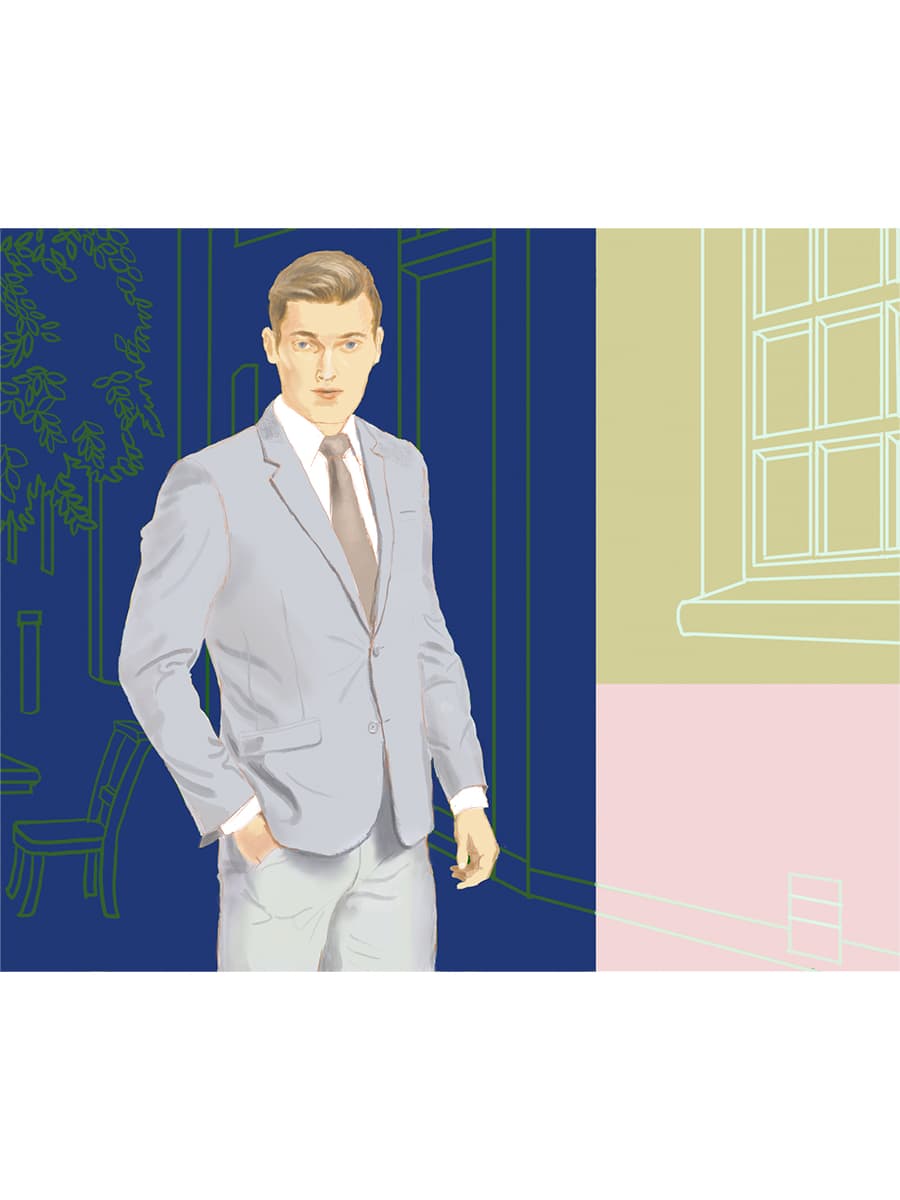紳士服店、HPイラスト提案の画像